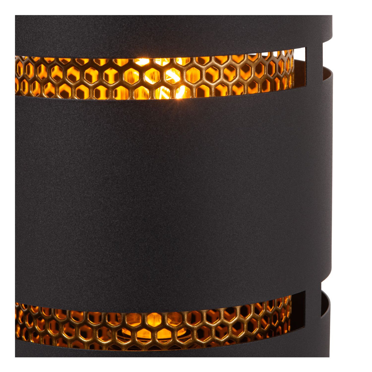 Lampe à poser Rosas noire et dorée mat