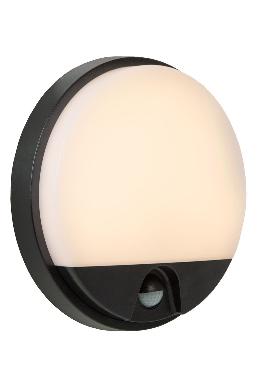 Applique extérieure Hups IR noire et opale, H 21 cm