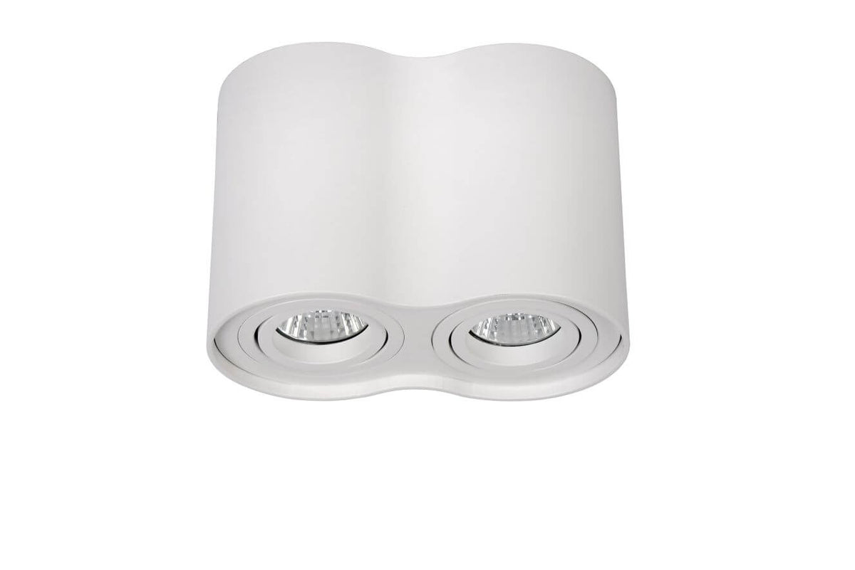 Plafonnier Tube 2 lumières blanc, L 17,7 cm