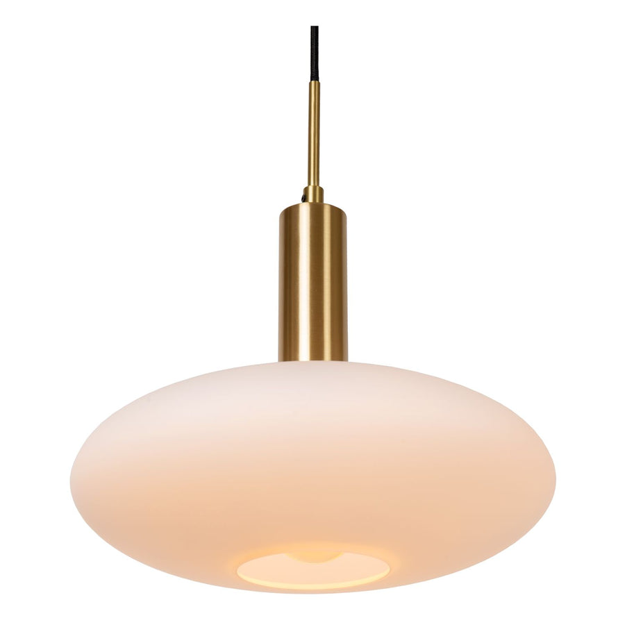 Suspension Singala dorée mat et opale, verre