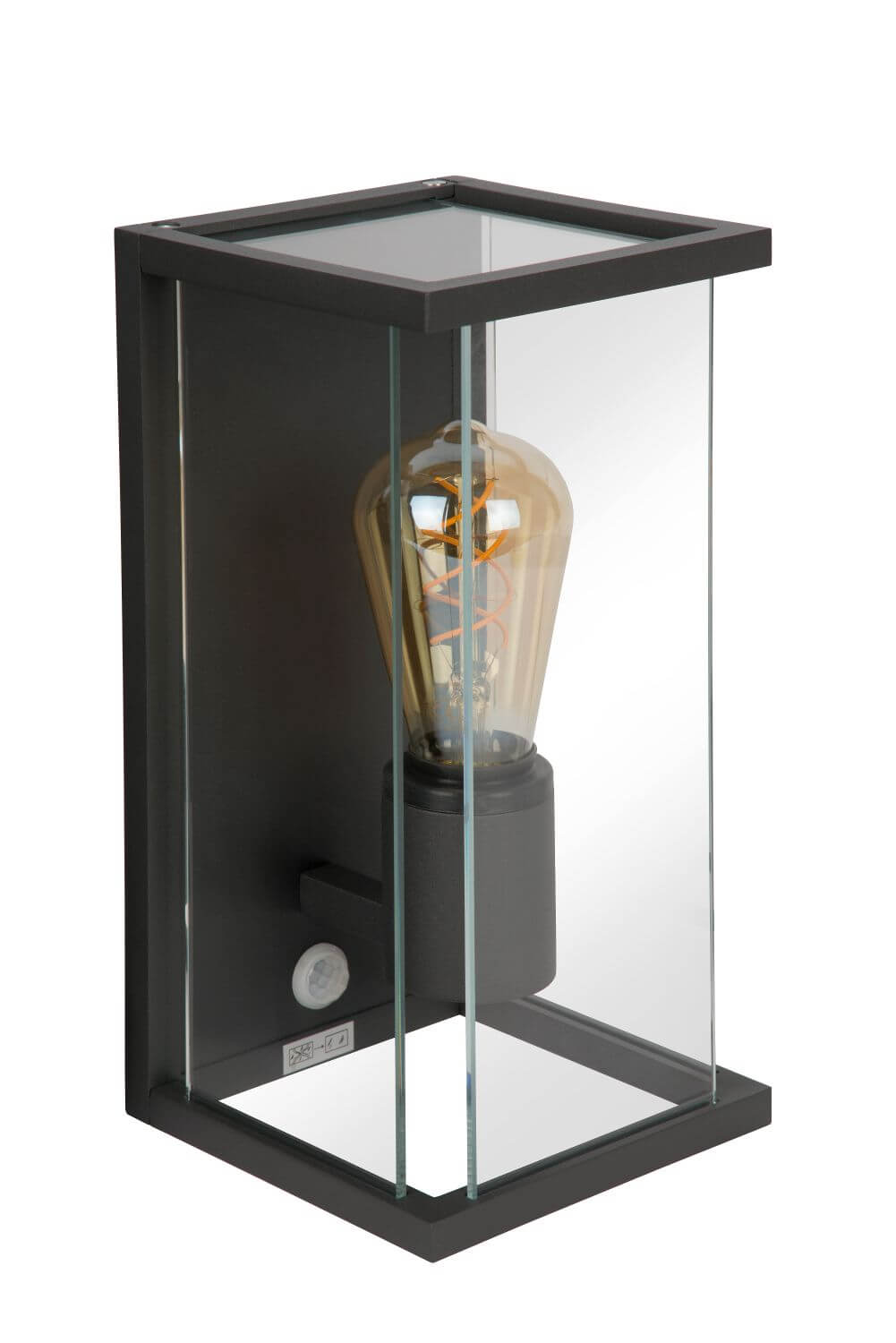 Applique extérieure Claire anthracite, verre, H 29 cm