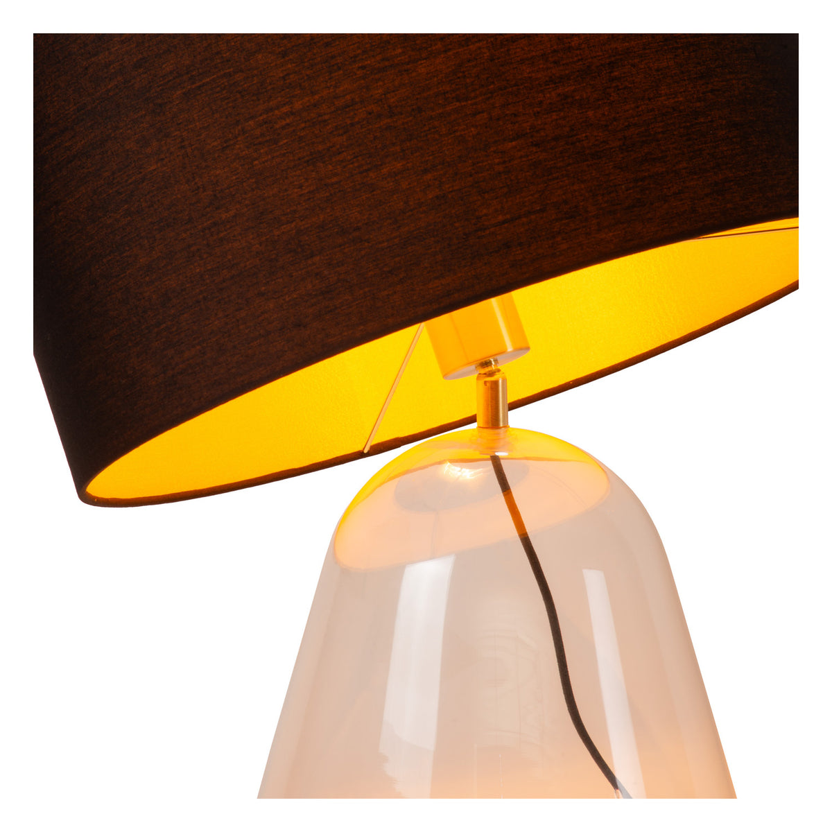 Lampe à poser Campana transparente, tissu, H 52,9 cm