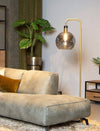 Lampadaire Julius fumé et gris, verre