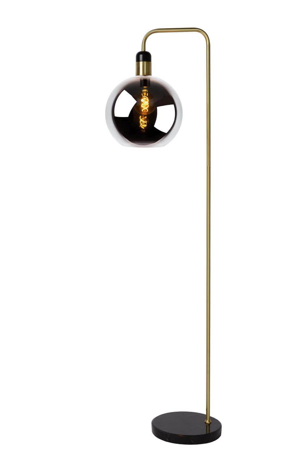 Lampadaire Julius fumé et gris, verre