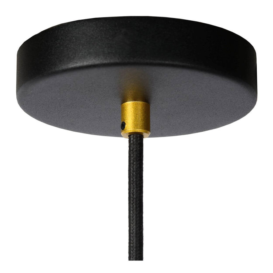 Suspension Floris noire et dorée mat