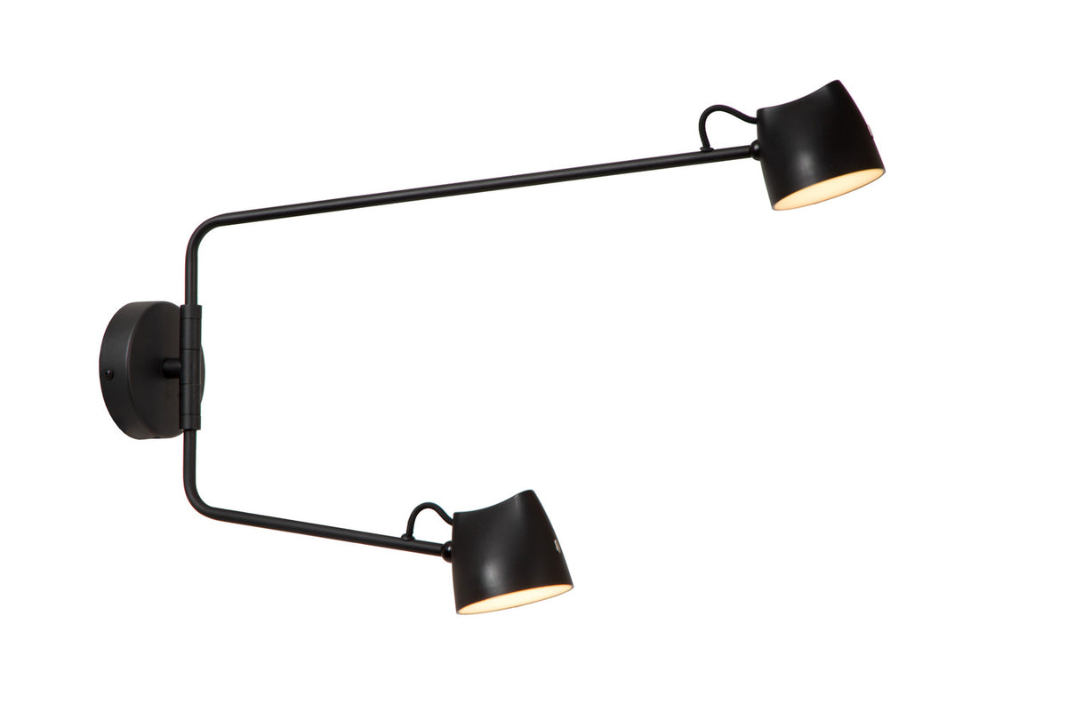 Applique murale Milne noire, H 54 cm