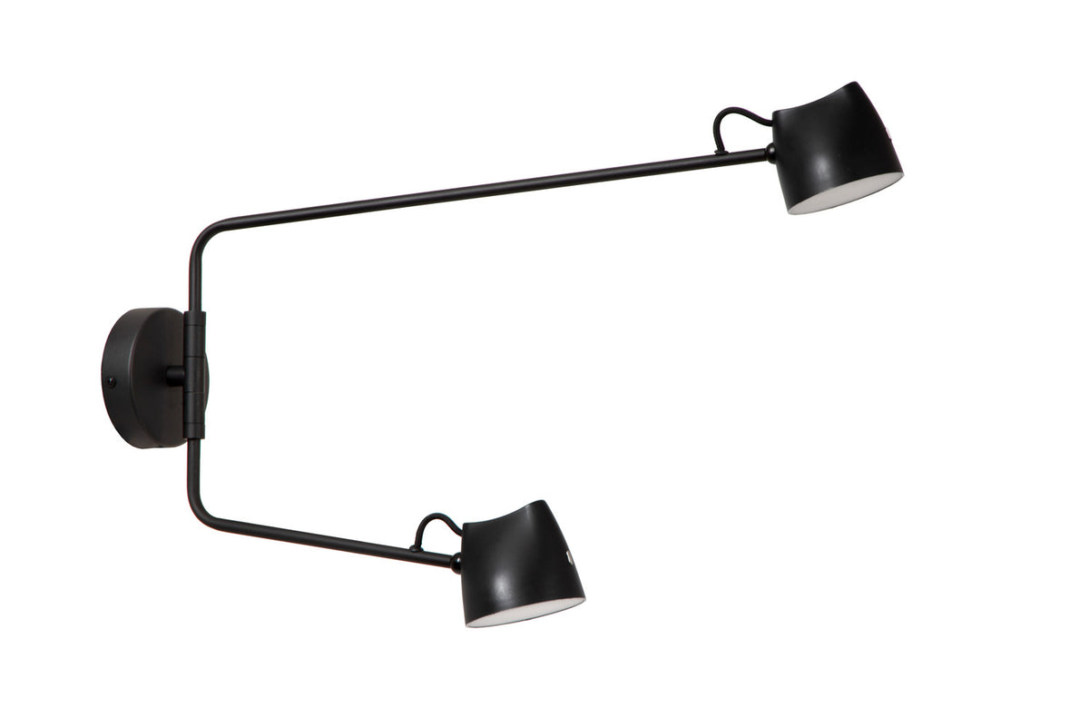 Applique murale Milne noire, H 54 cm