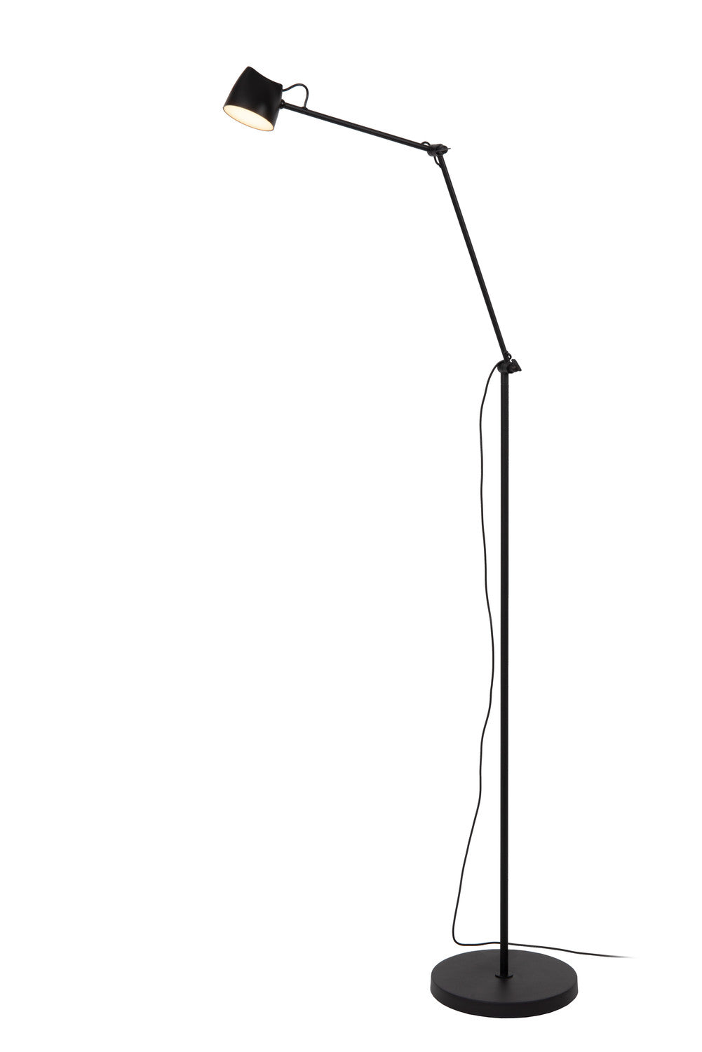 Lampadaire Milne noir, H 143 cm