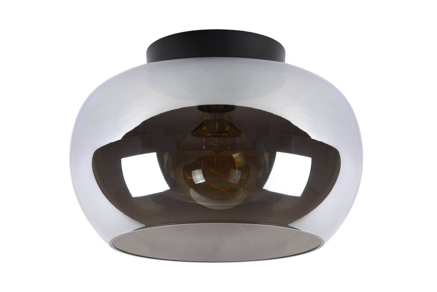 Plafonnier Judi fumé et gris, verre
