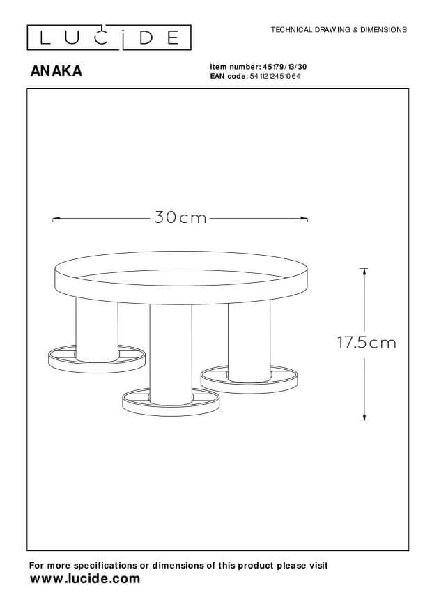 Plafonnier Anaka 3 lumières noir et doré mat