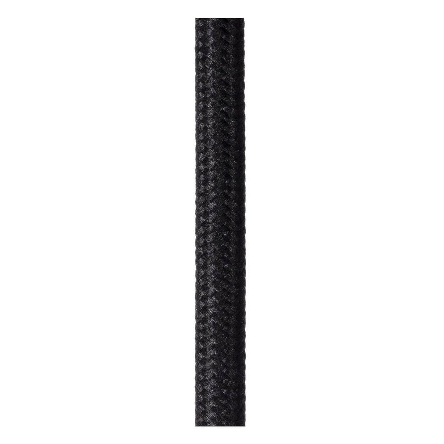 Détail du câble textile tressé noir de la suspension