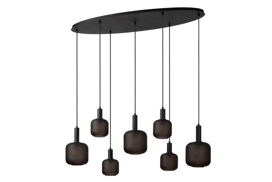 Suspension Eloise 7 lumières noire, verre