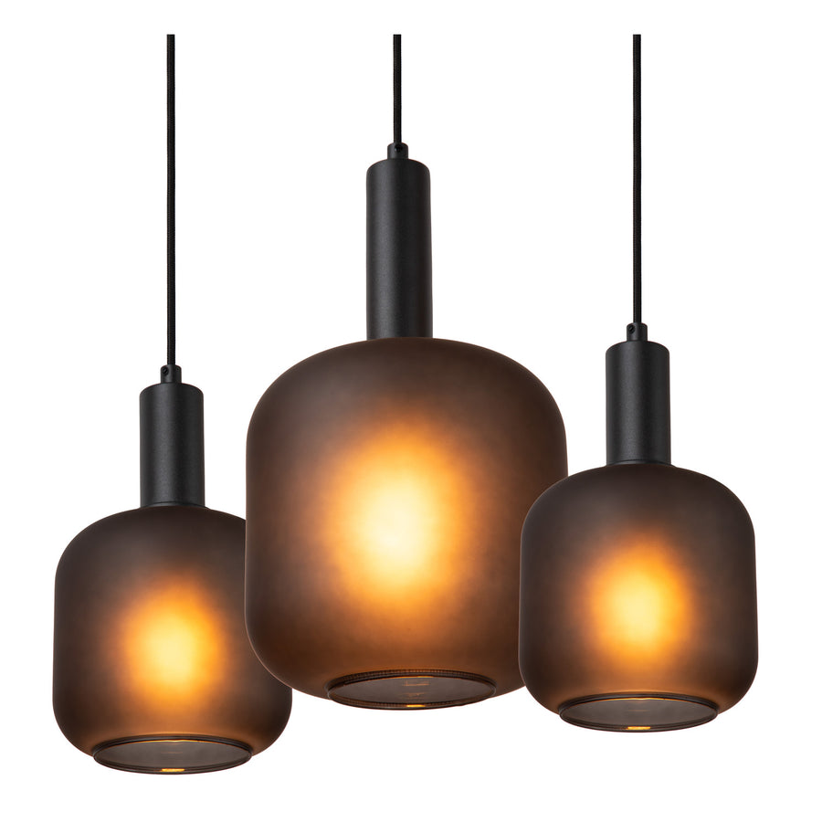 Suspension Eloise 7 lumières noire, verre
