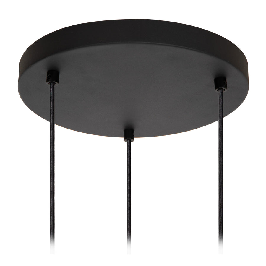 Suspension Eloise 3 lumières noire, verre