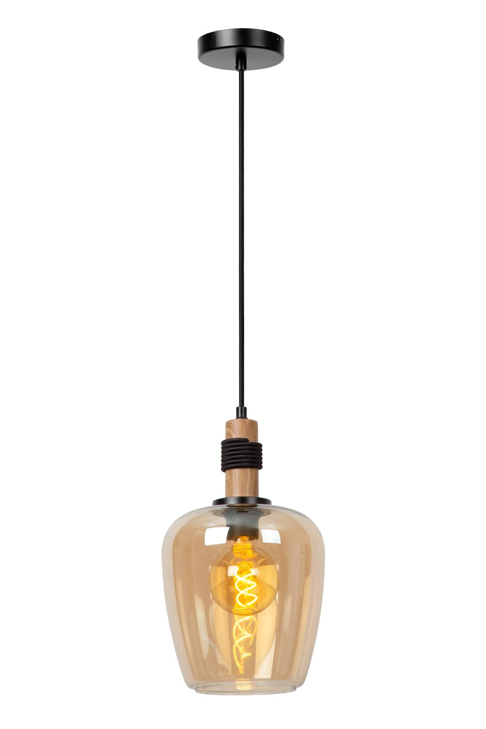 Suspension Ilona ambrée et noire, verre (45408/22/62)