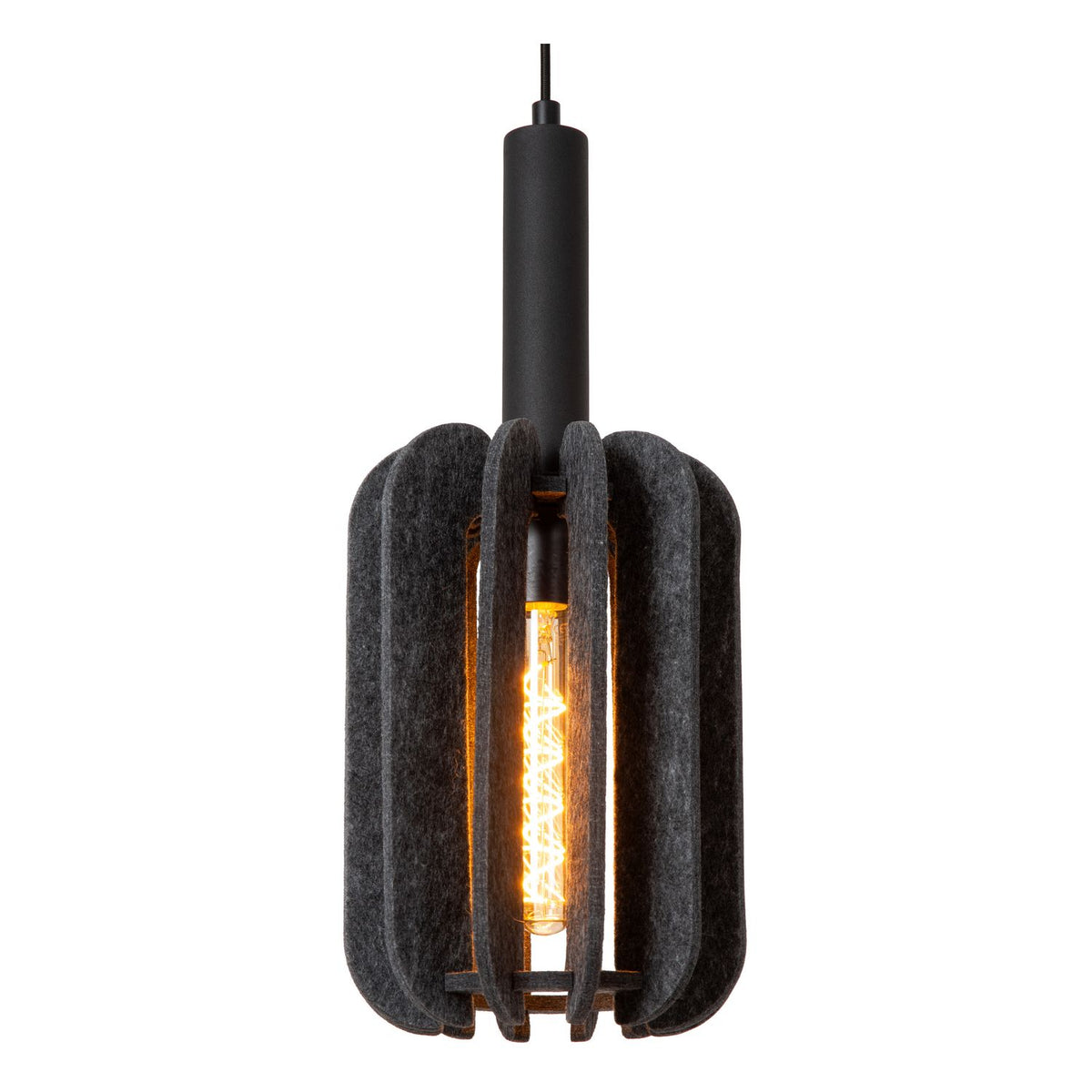 Suspension Rafal 3 lumières grise et noire, L 98 cm