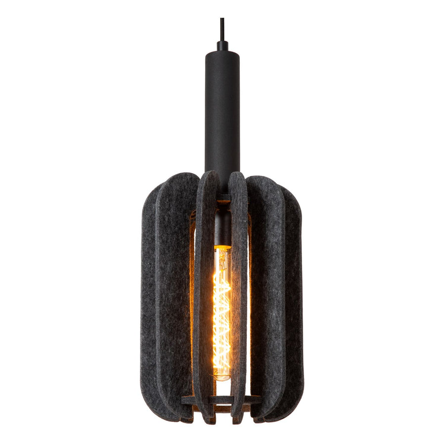 Suspension Rafal 3 lumières grise et noire, L 98 cm