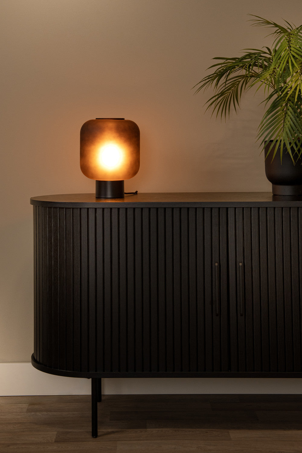 Lampe à poser Eloise noire, verre