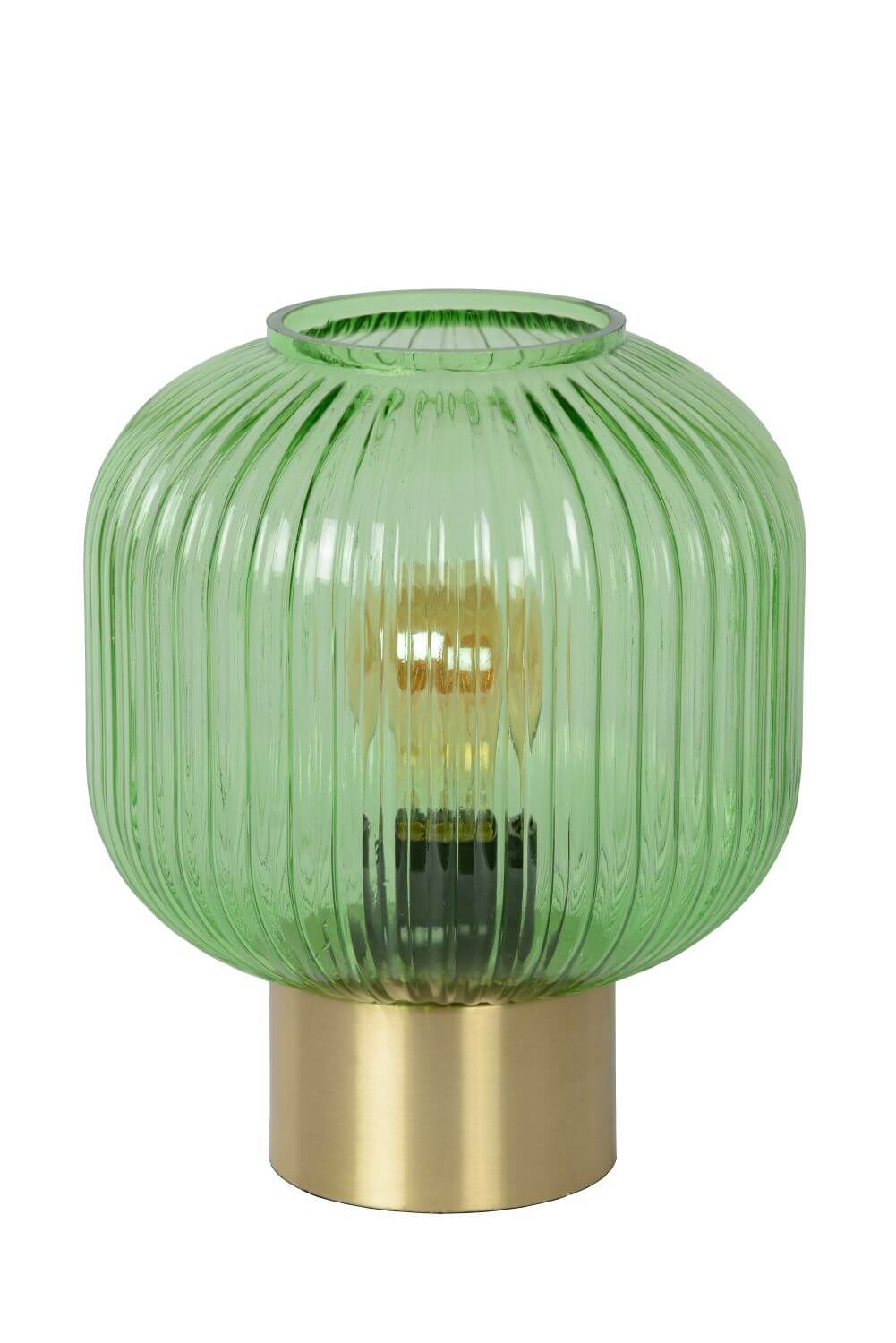 Lampe à poser Maloto verte et dorée mat, verre