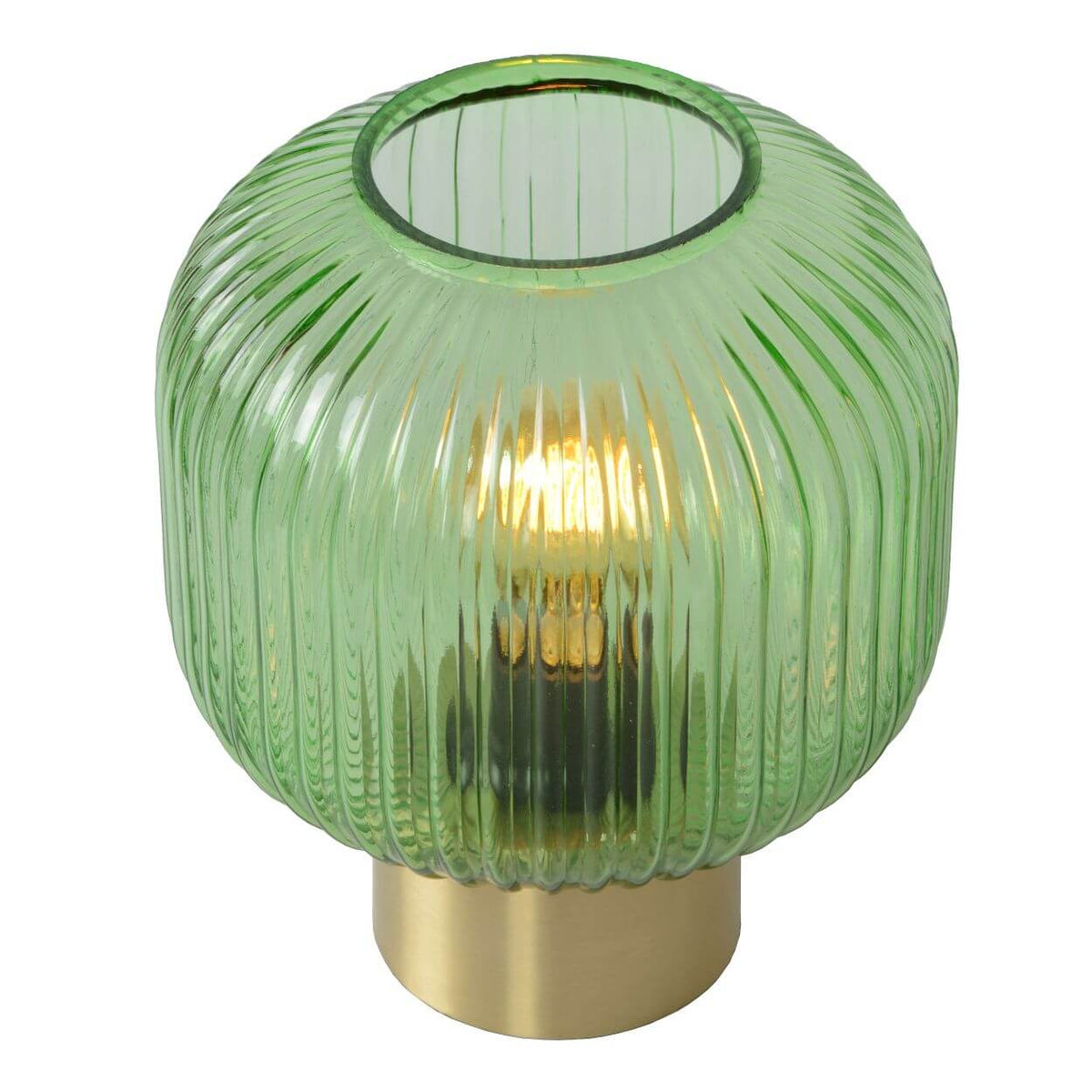 Lampe à poser Maloto verte et dorée mat, verre
