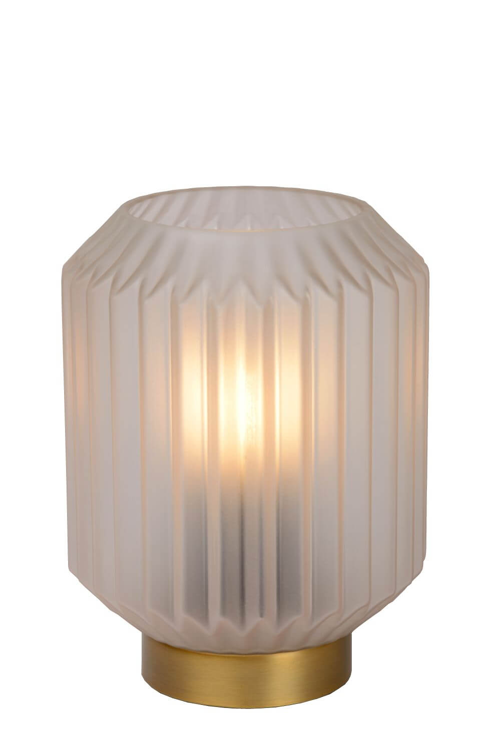 Lampe à poser Sueno blanche et dorée mat, verre