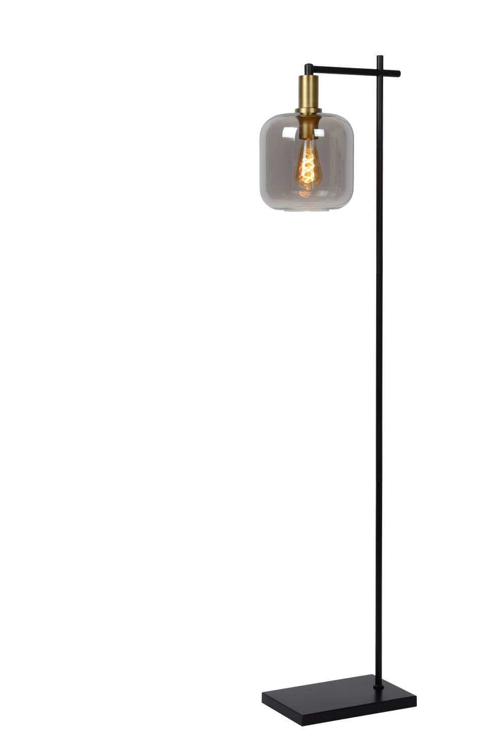 Lampadaire Joanet fumé et gris, verre
