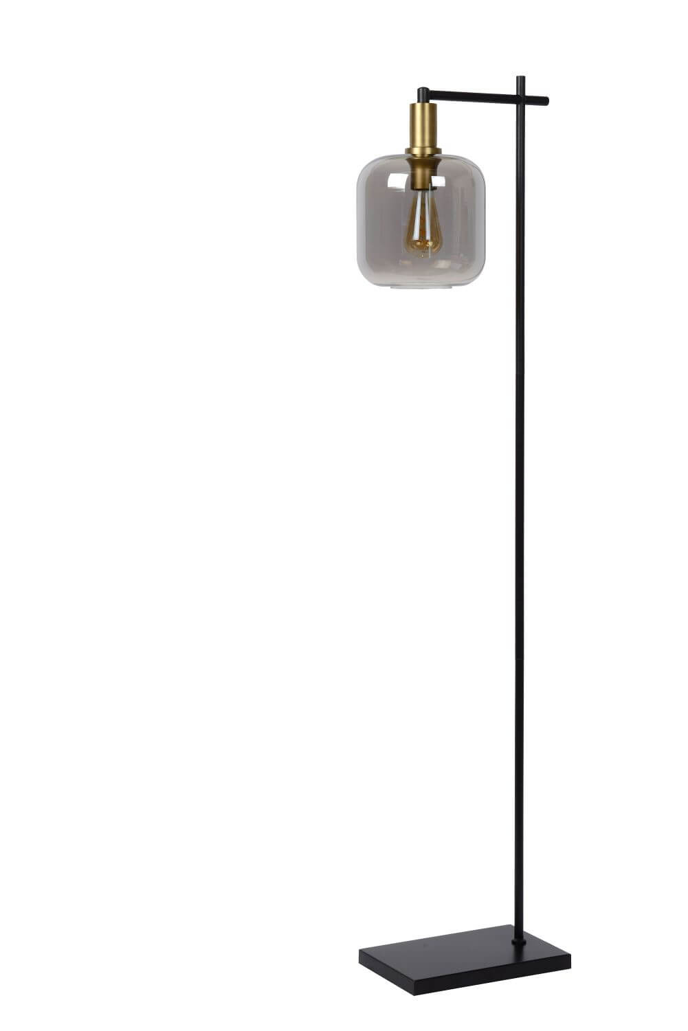 Lampadaire Joanet fumé et gris, verre