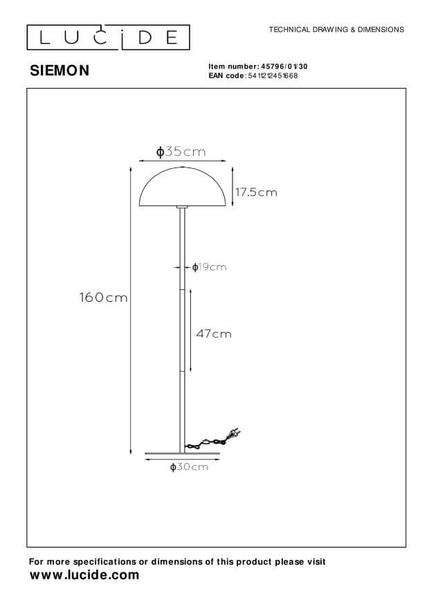 Lampadaire Siemon noir