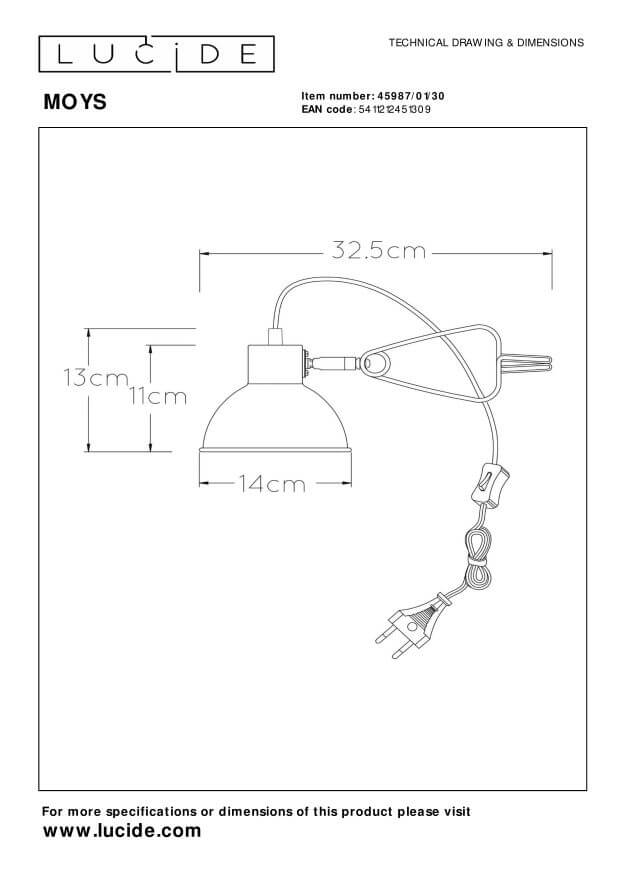Lampe de bureau Moys noire