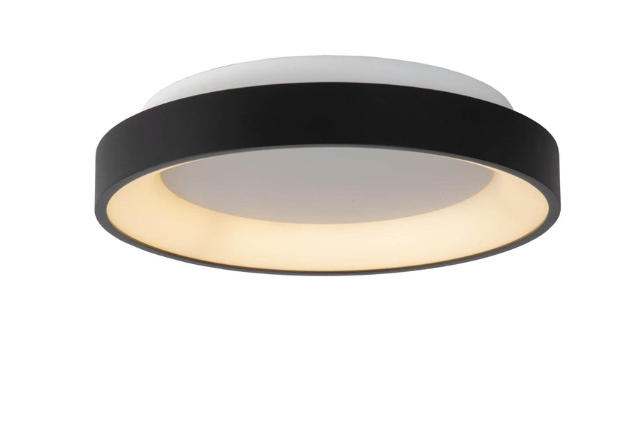 Plafonnier Vidal noir et opale, Ø 28 cm