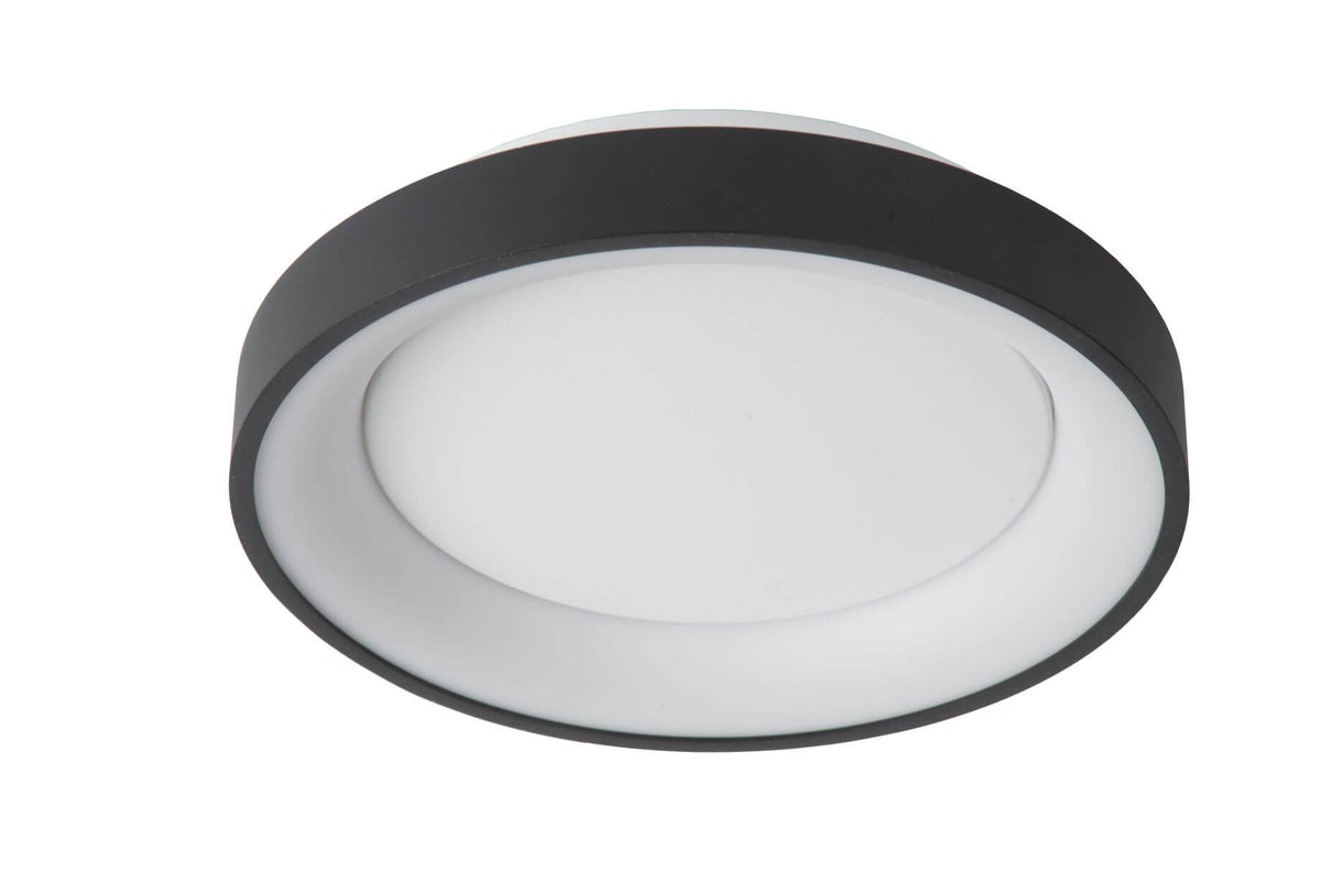 Plafonnier Vidal noir et opale, Ø 28 cm