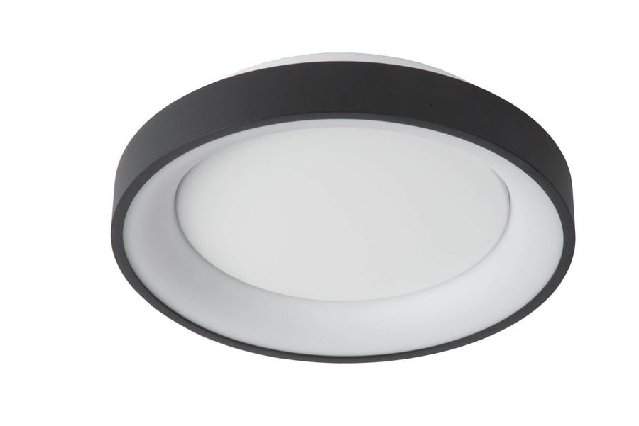 Plafonnier Vidal noir et opale, Ø 28 cm