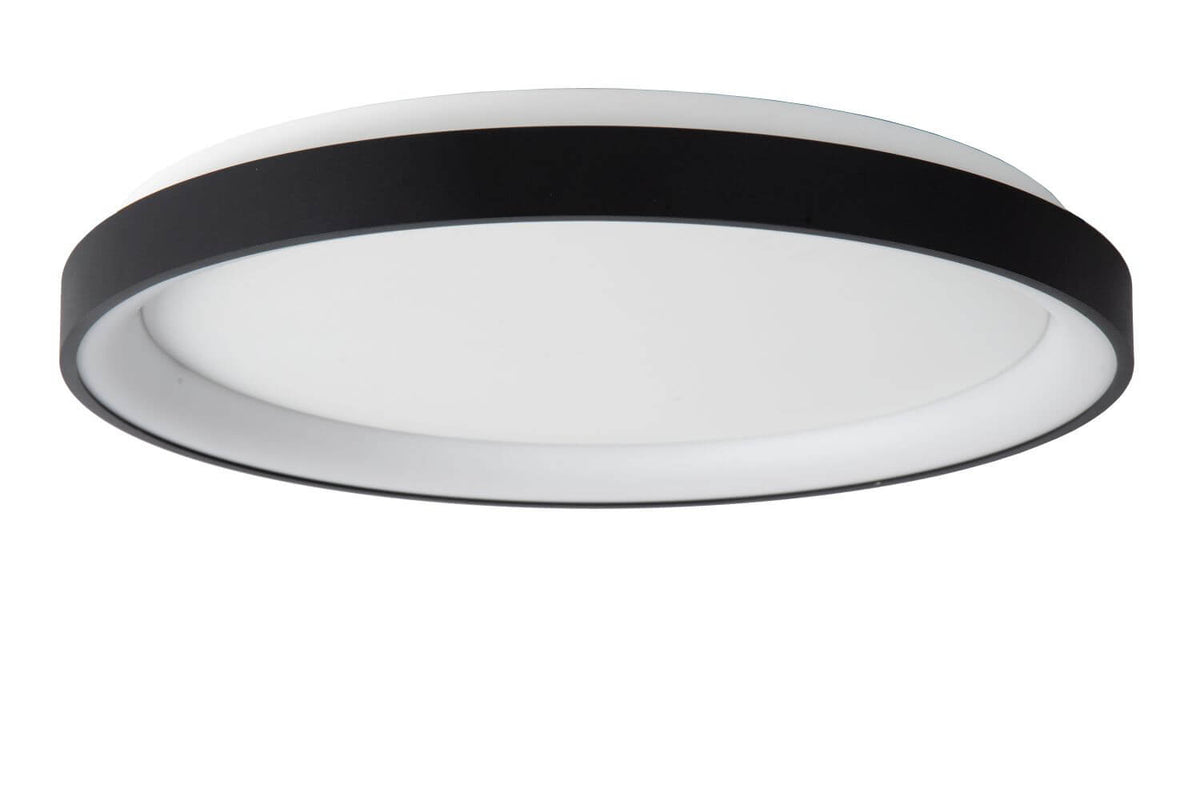 Plafonnier Vidal noir et opale, Ø 48 cm