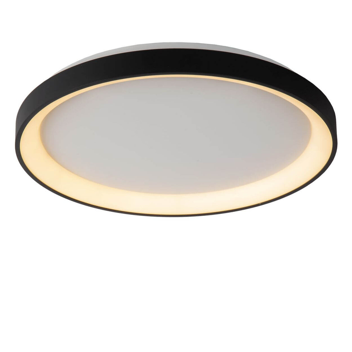 Plafonnier Vidal noir et opale, Ø 48 cm