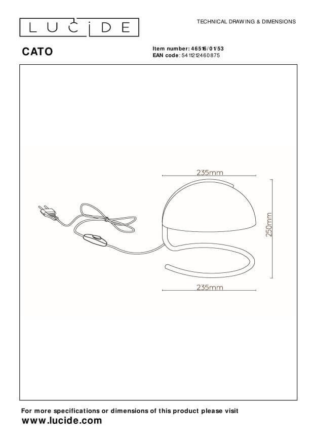 Lampe à poser Cato orange et dorée mat, verre