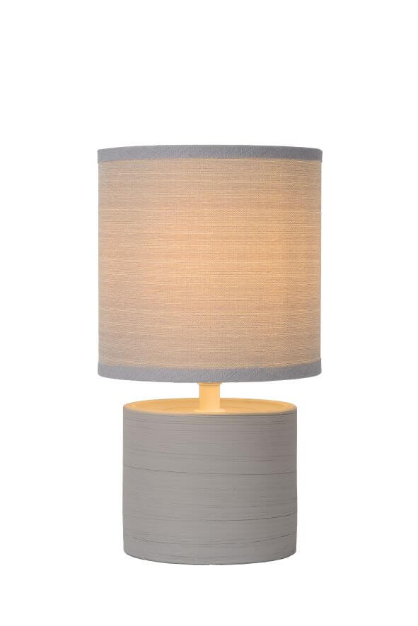 Lampe à poser Greasby grise, coton