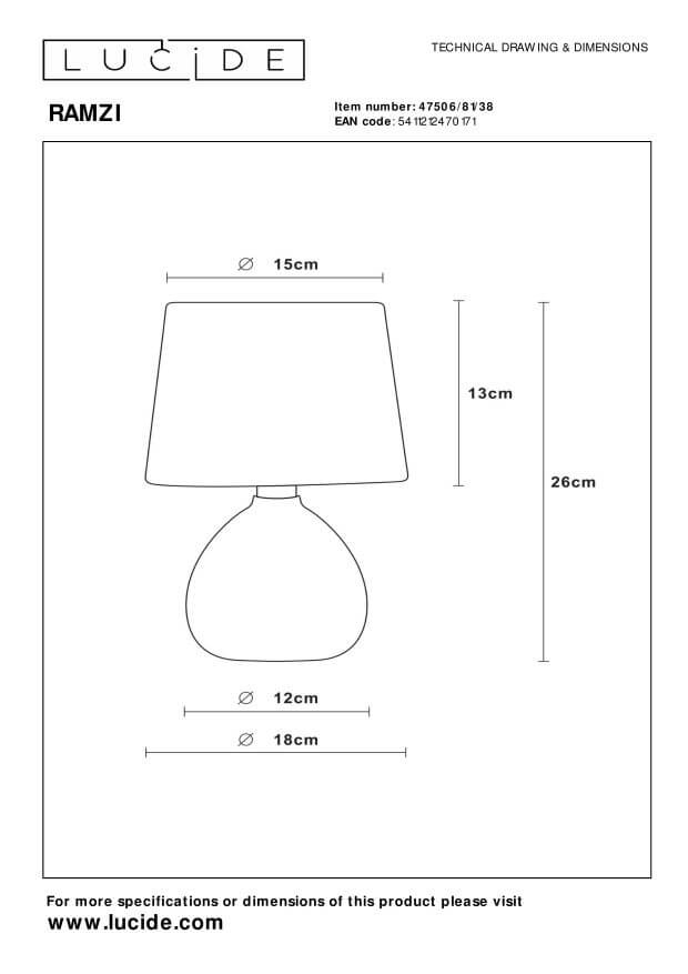 Lampe à poser Ramzi beige, coton