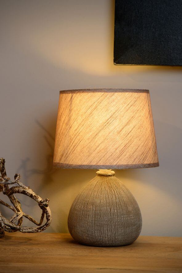 Lampe à poser Ramzi marron, coton
