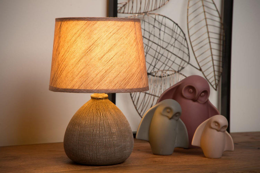 Lampe à poser Ramzi marron, coton
