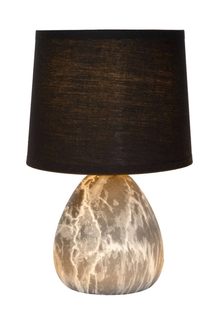 Lampe à poser Marmo noire et blanche, lin