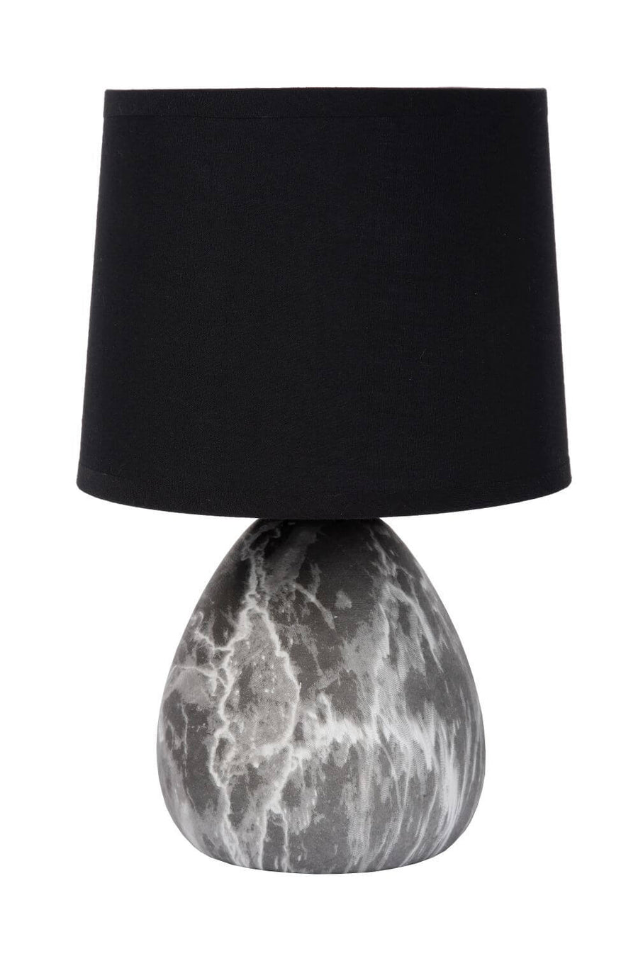 Lampe à poser Marmo noire et blanche, lin
