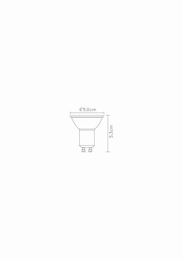 Ampoule LED GU10 blanche et transparente, 5 W | Lucide