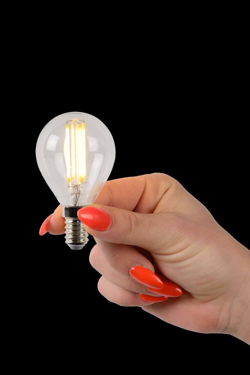 Ampoule LED E14 sphérique à filament transparente, 4 W | Lucide