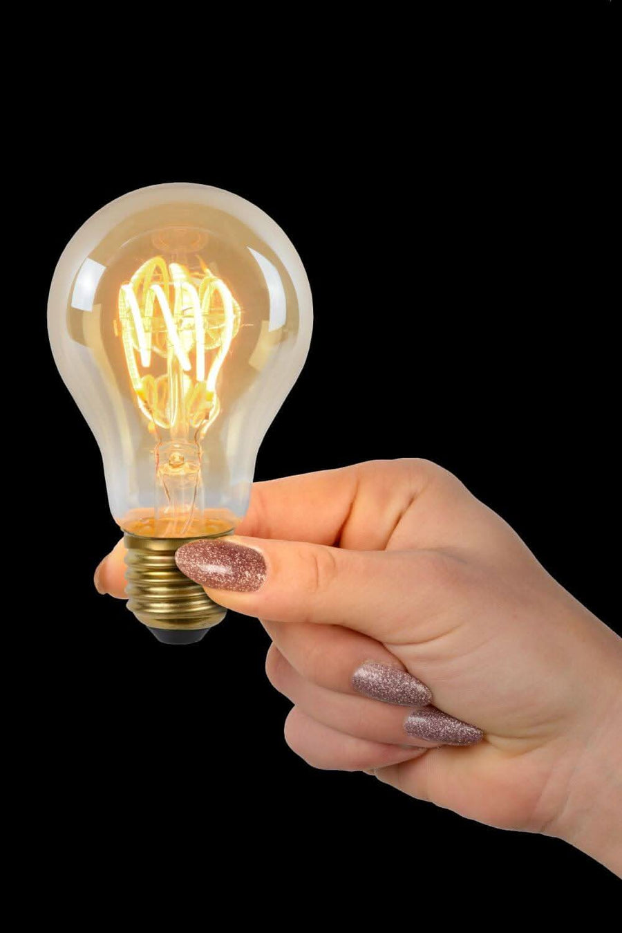 Ampoule LED E27 standard à filament ambrée, 4 W | Lucide
