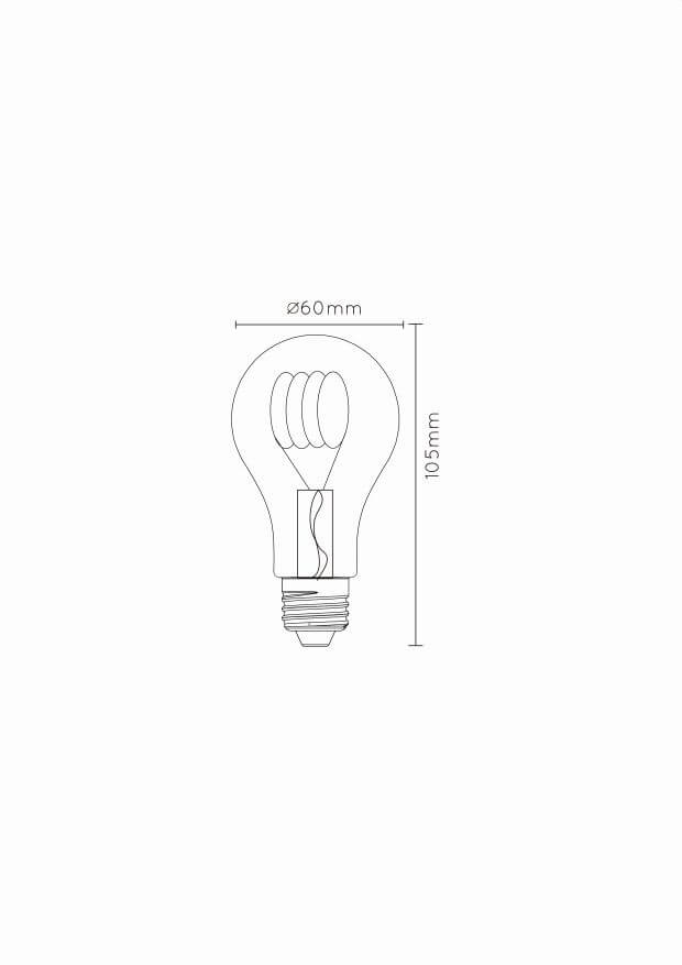 Ampoule LED E27 standard à filament ambrée, 5 W | Lucide
