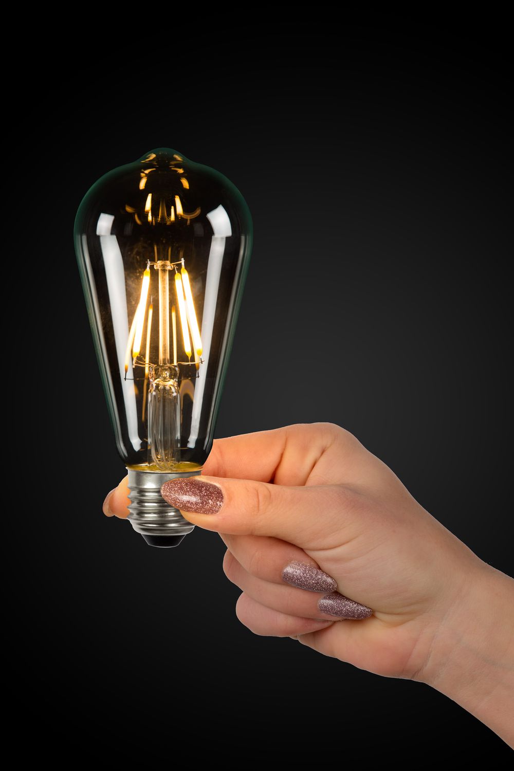 Ampoule LED E27 à filament transparente, 7 W | Lucide (49084/07/60)