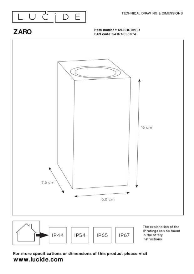 Applique extérieure Zaro 2 lumières blanche (69800/02/31)