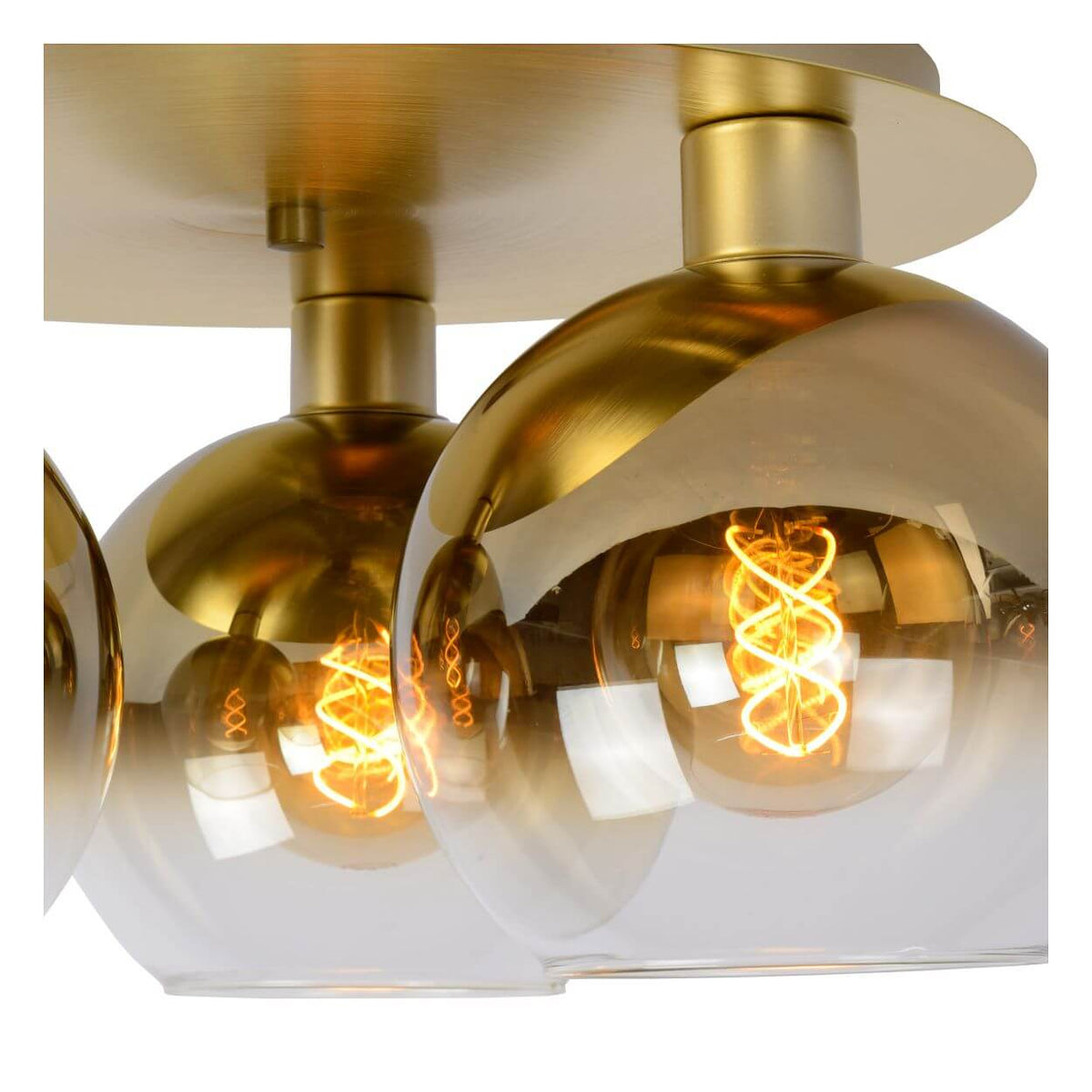 Plafonnier Marius 3 lumières doré mat, verre