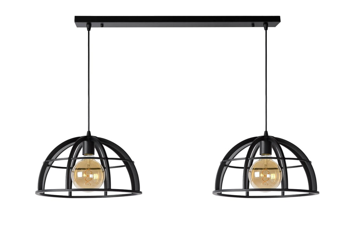 Suspension Dikra 2 lumières noire