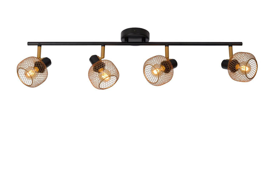 Plafonnier Maren 4 lumières doré mat et noir